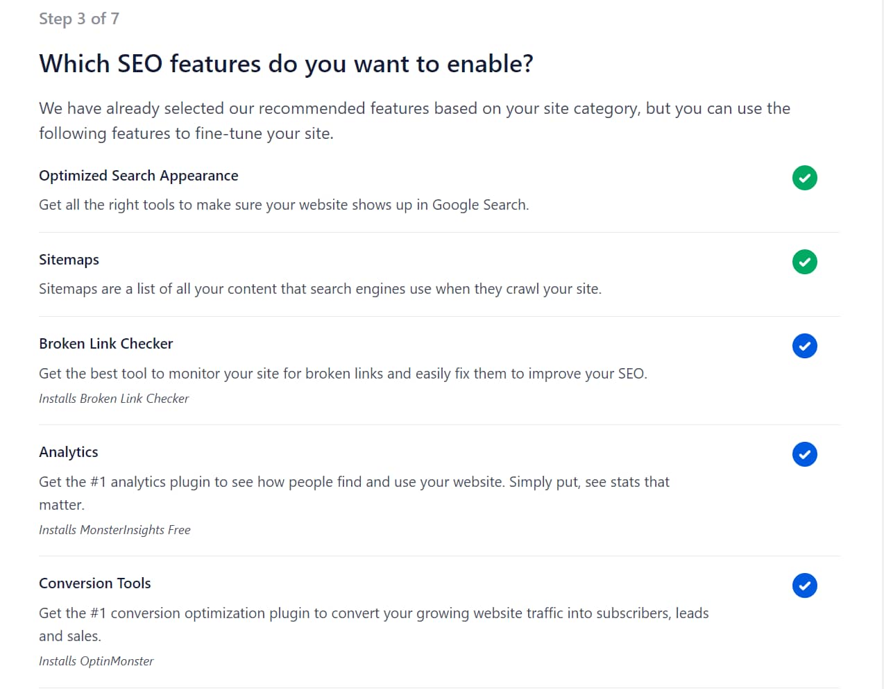 All In One SEO add-ons.