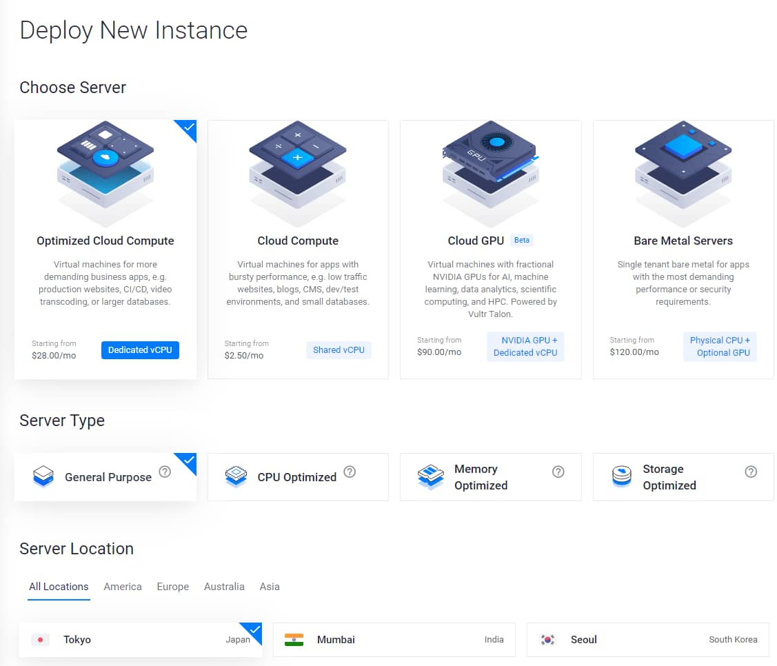 Setting up a new cloud hosting server