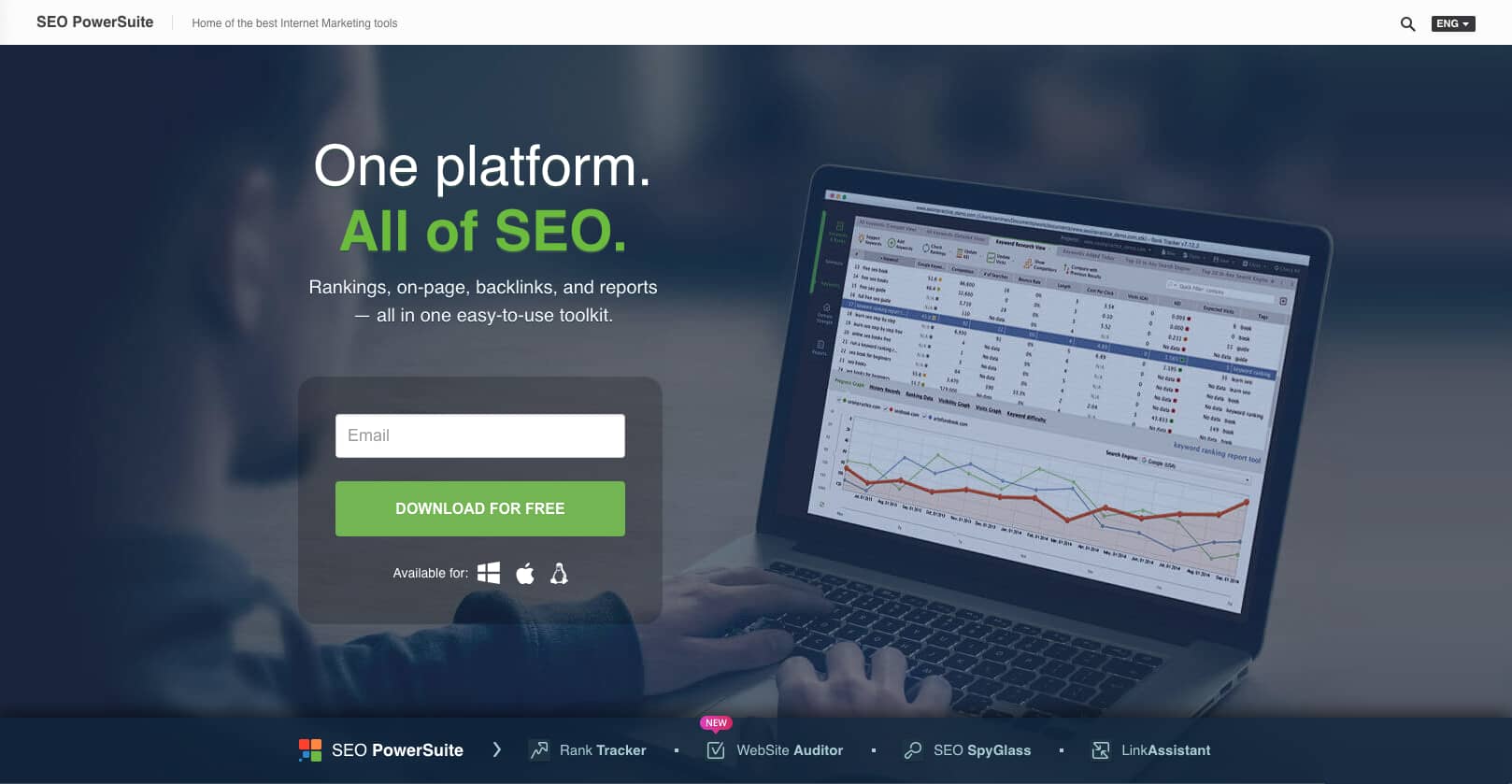 SEO Power Suite Homepage.