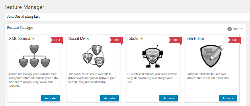 The sitemap feature in All in One SEO Pack.