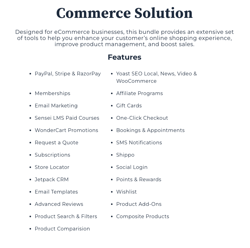 Bluehost Commerce Solution