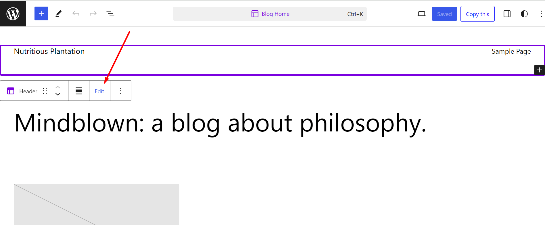 edit header in wordpress.