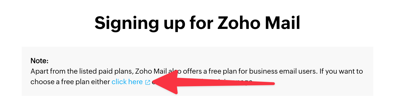 zoho mail free signup
